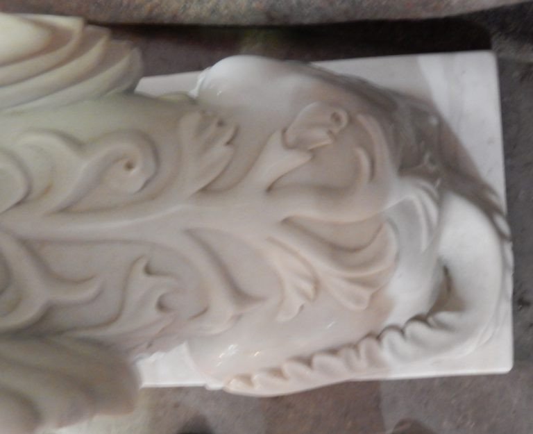 1950 ′ Pair Of Sphinges In White Statuary Marble-photo-4