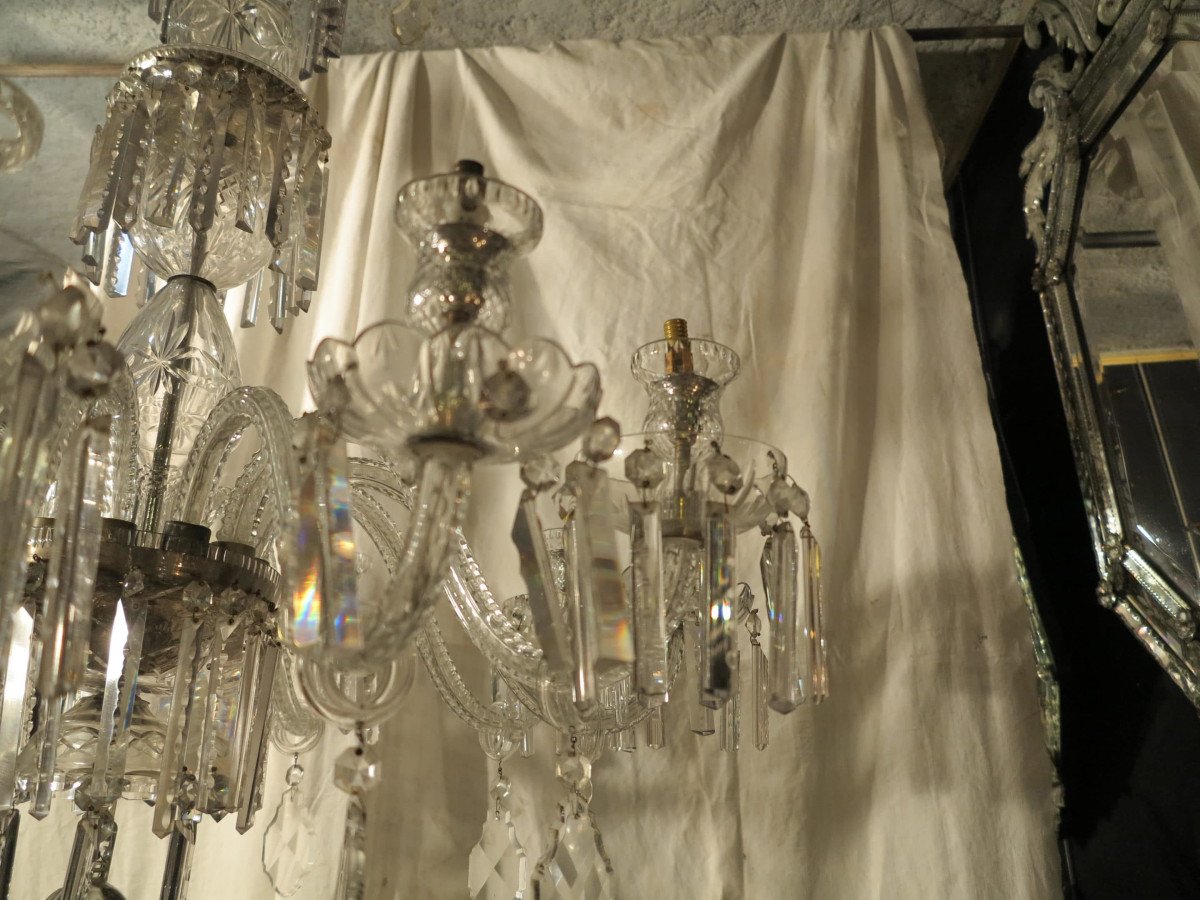 1890' Lustre En Cristal De Bohême 10 Bras De Lumière-photo-2