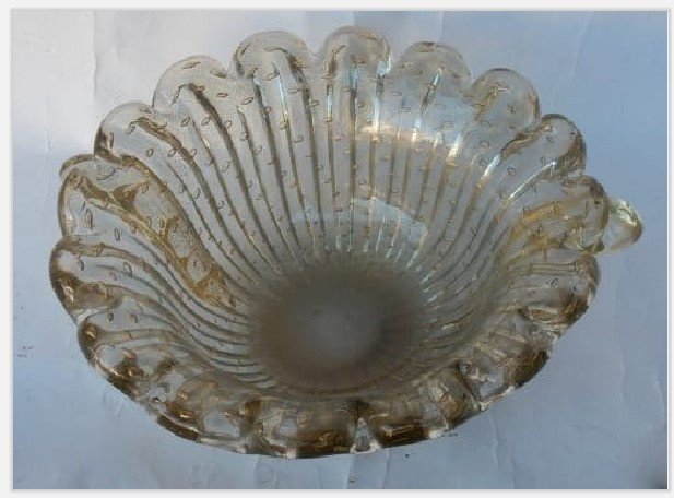 1970 ′ Cup - Murano Crystal And Gold - Signed Toso H 14 Cm-photo-4