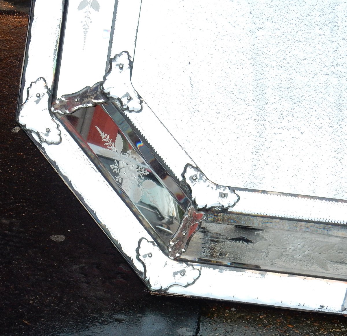 1820/50 Miroir St L XIV A Pareclose Tain Mercure 133 X 114 Cm-photo-2