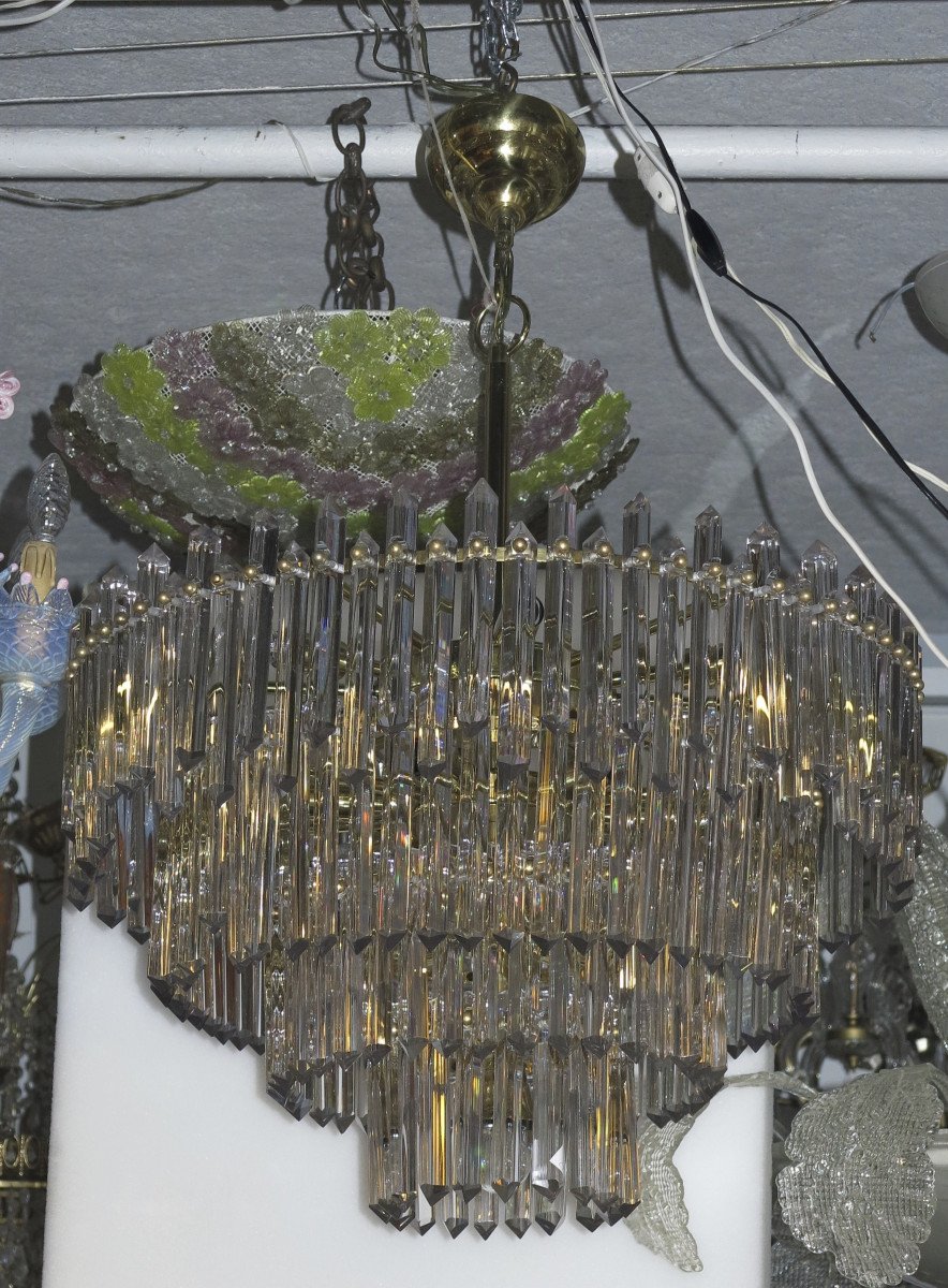 1970 ′ Chandelier 180 Crystals 17 Bulbs Height 94 X Diameter 64 Cm-photo-1