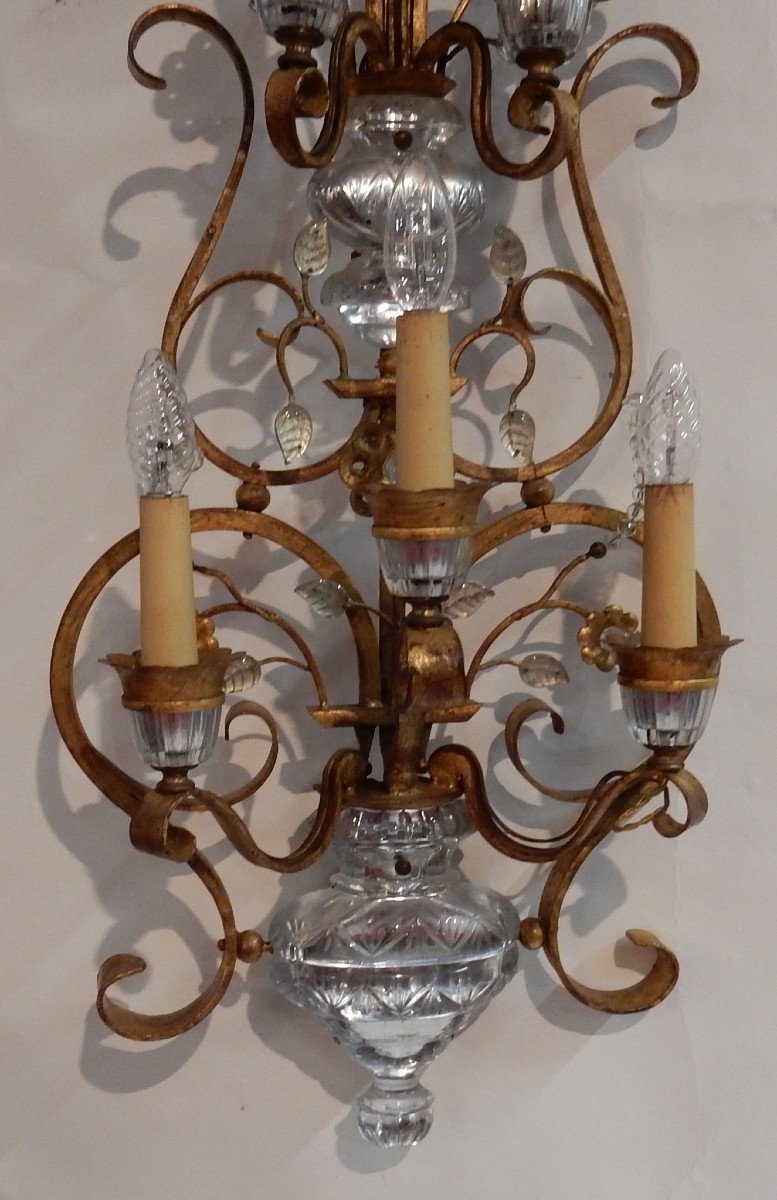 1970′ Applique Style Maison Baguès Ou Banci 5 Lampes H 104 Cm-photo-4