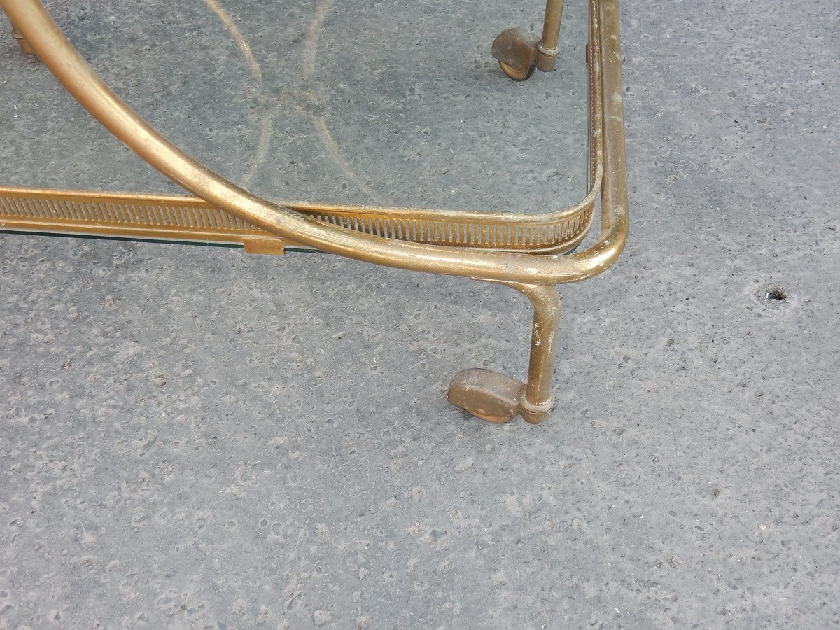 1970 ′ Rolling Bar In Bronze And Gilded Brass Maison Baguès Or Charles Or Jansen Decor Napoleon 3-photo-3