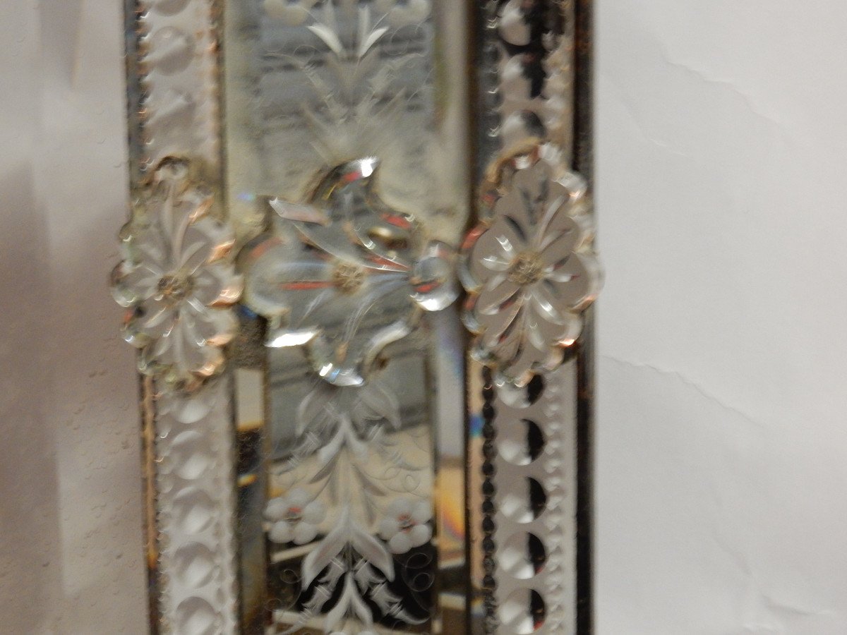 1850 'lxiv Style Venetian Mirror Floral Decor - 125 X 99 Cm-photo-4