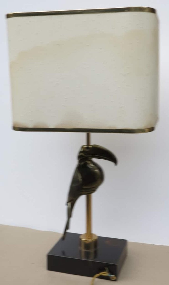 1970′ Paire De Lampes Au Toucan Style Duval Brasseur-photo-2