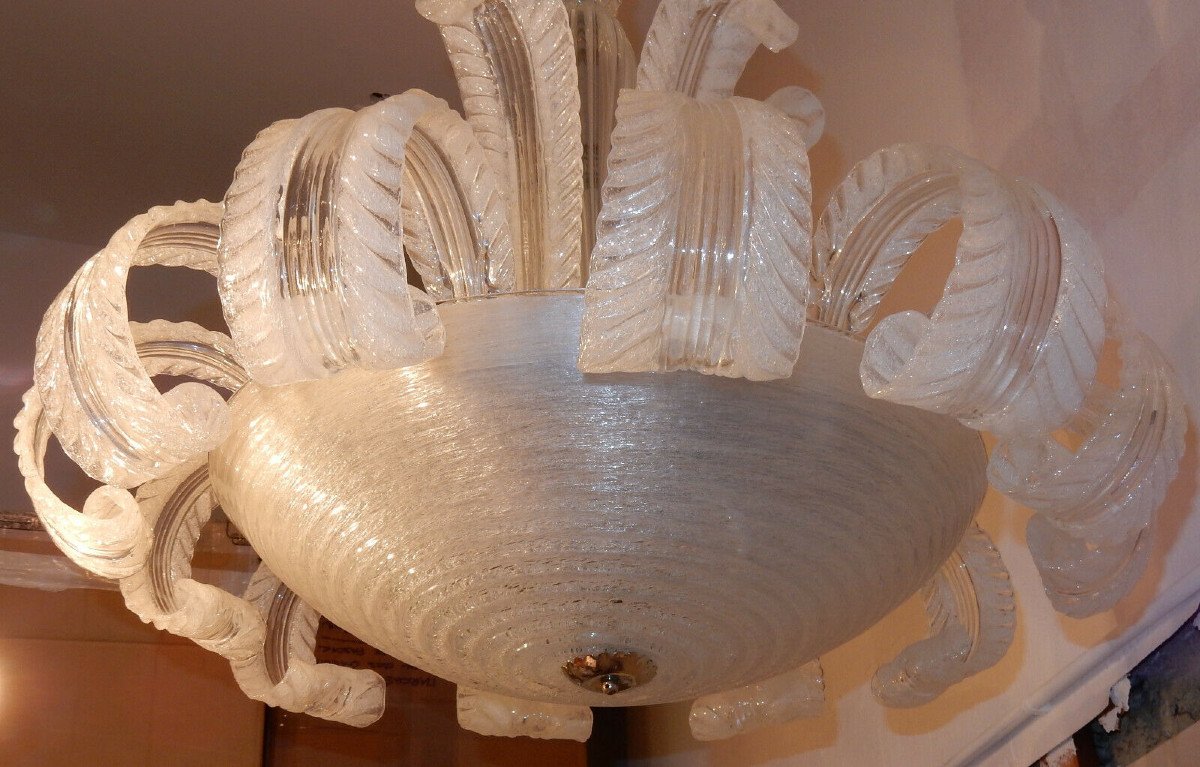 1950/70 Jet d'Eau Barovier & Toso Di Murano Chandelier-photo-3