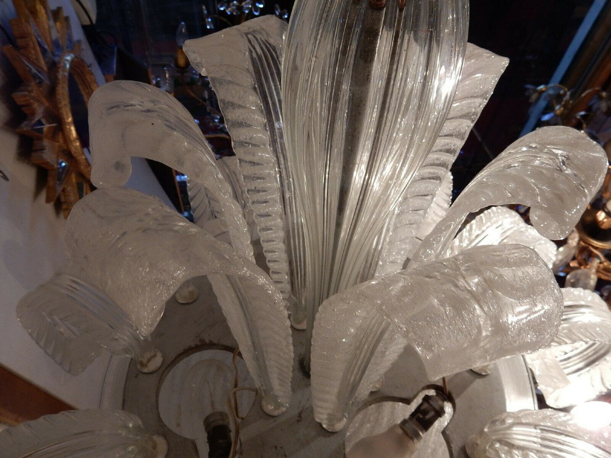 1950/70 Jet d'Eau Barovier & Toso Di Murano Chandelier-photo-3