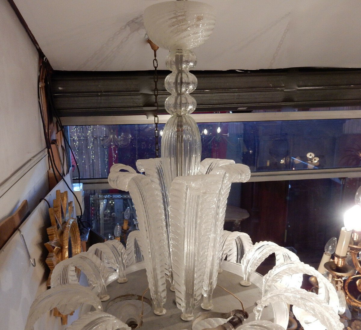 1950/70 Jet d'Eau Barovier & Toso Di Murano Chandelier-photo-7