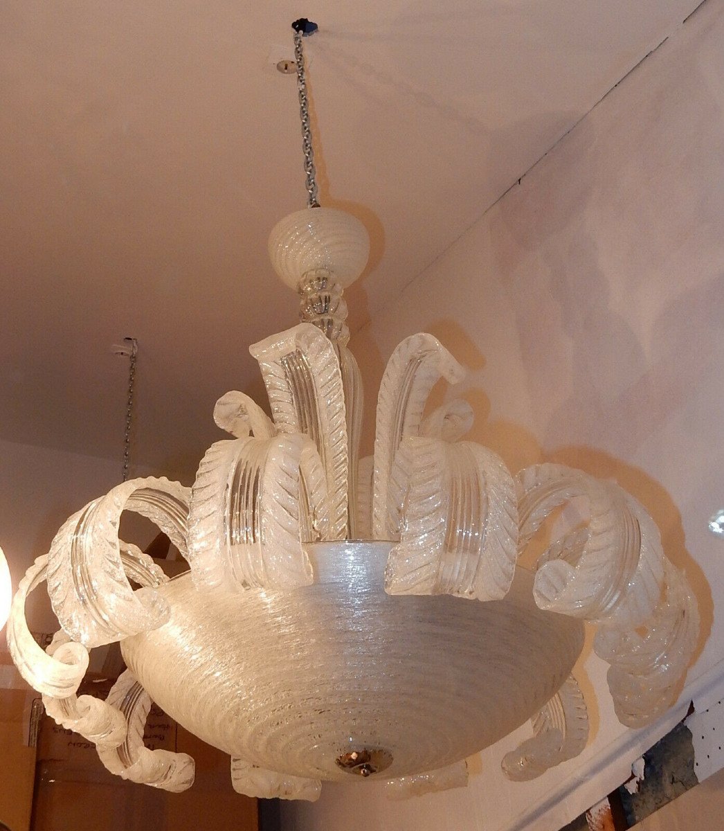 1950/70 Jet d'Eau Barovier & Toso Di Murano Chandelier