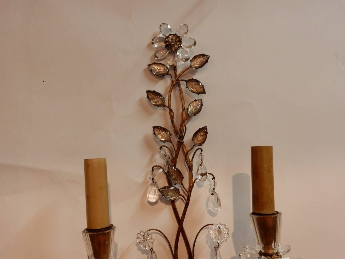 1970 ′ Pair Of Wall Lights At La Marguerite Maison Baguès H 49 Cm-photo-4