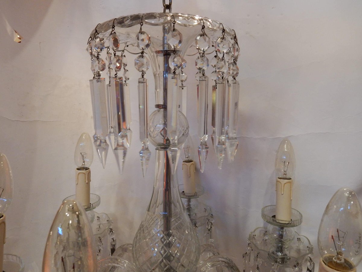 1950 ′ Crystal Chandelier From Bohemia Or Baccarat 6 Arms-photo-2