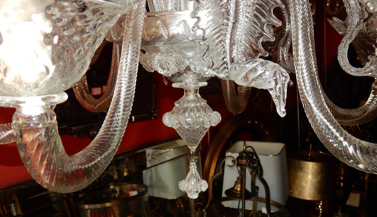 1900/20 Lustre Cristal Murano 6 Bras-photo-2