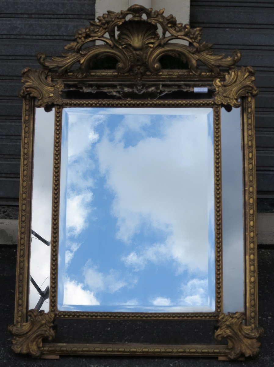 Miroir Style Régence à Coquille Glaces Mercure Parecloses Doré à L’or 123 X 87 Cm-photo-3