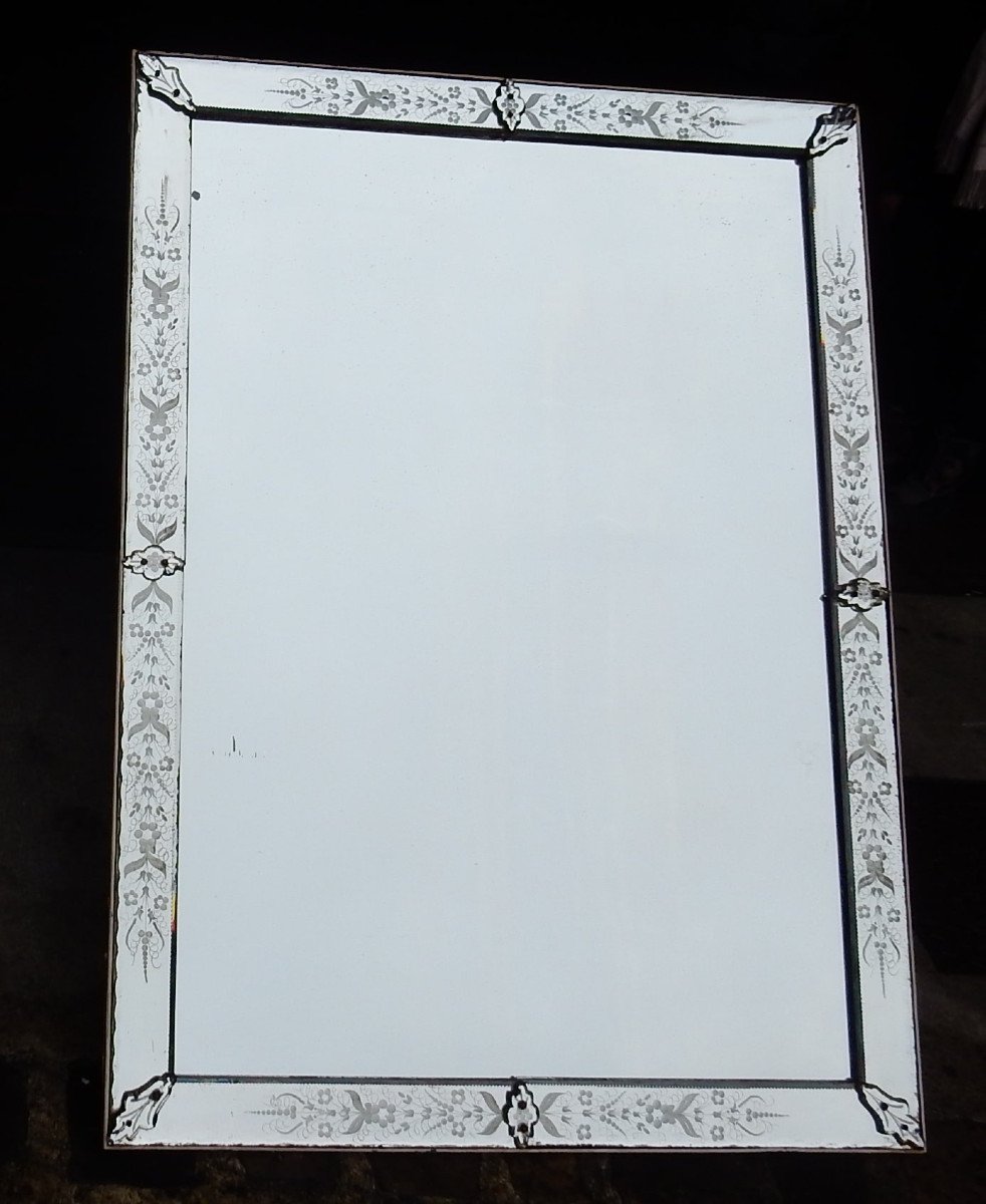 1900′ Miroir Venise à Fleurs 162 X 120 Cm-photo-2