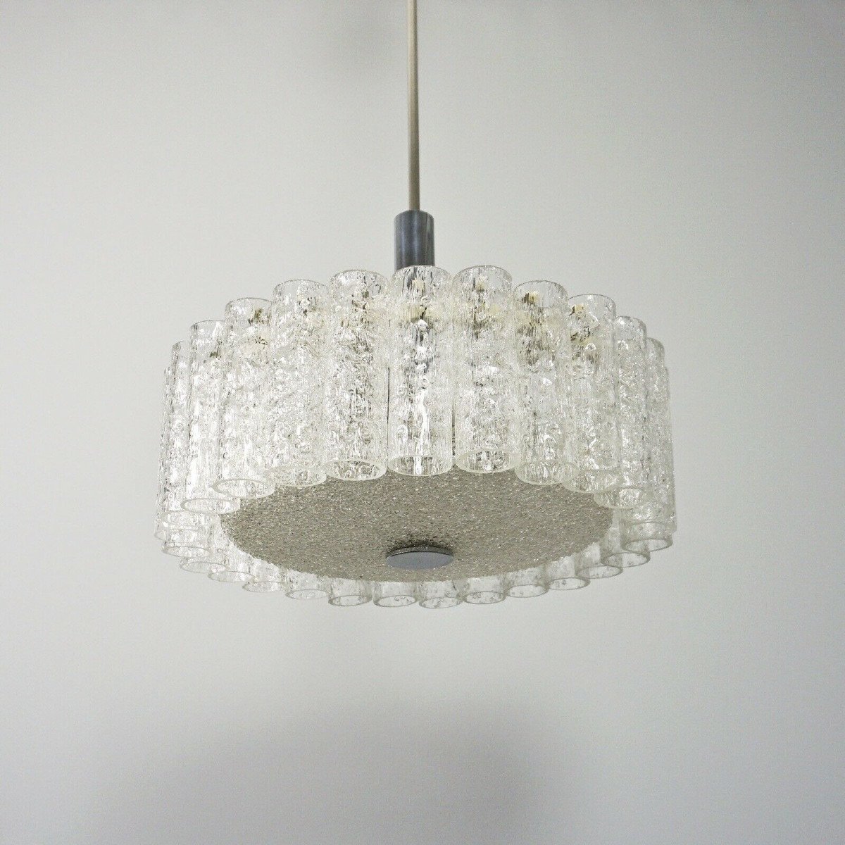 1970 ′ Chandelier Venini Doria Murano Venini 27 Tubes 6 Bulbs-photo-3