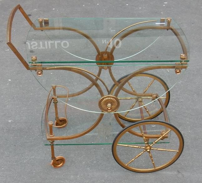 1950/70' Bar Roulant En Bronze Maison Jansen