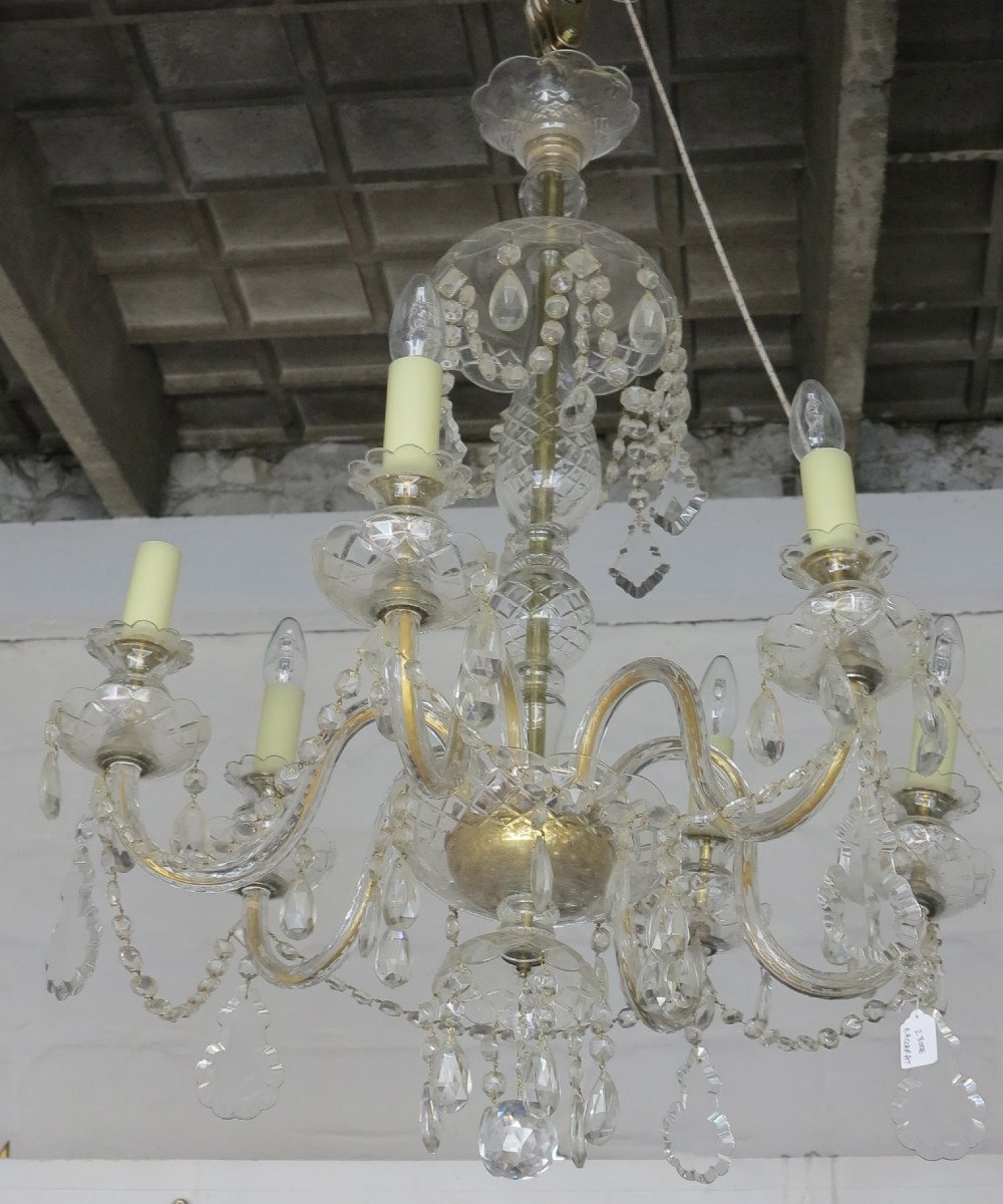 1950 ′ Bohemian Style Chandelier 6 Arms Of Lights Height 90 Diameter 68 Cm