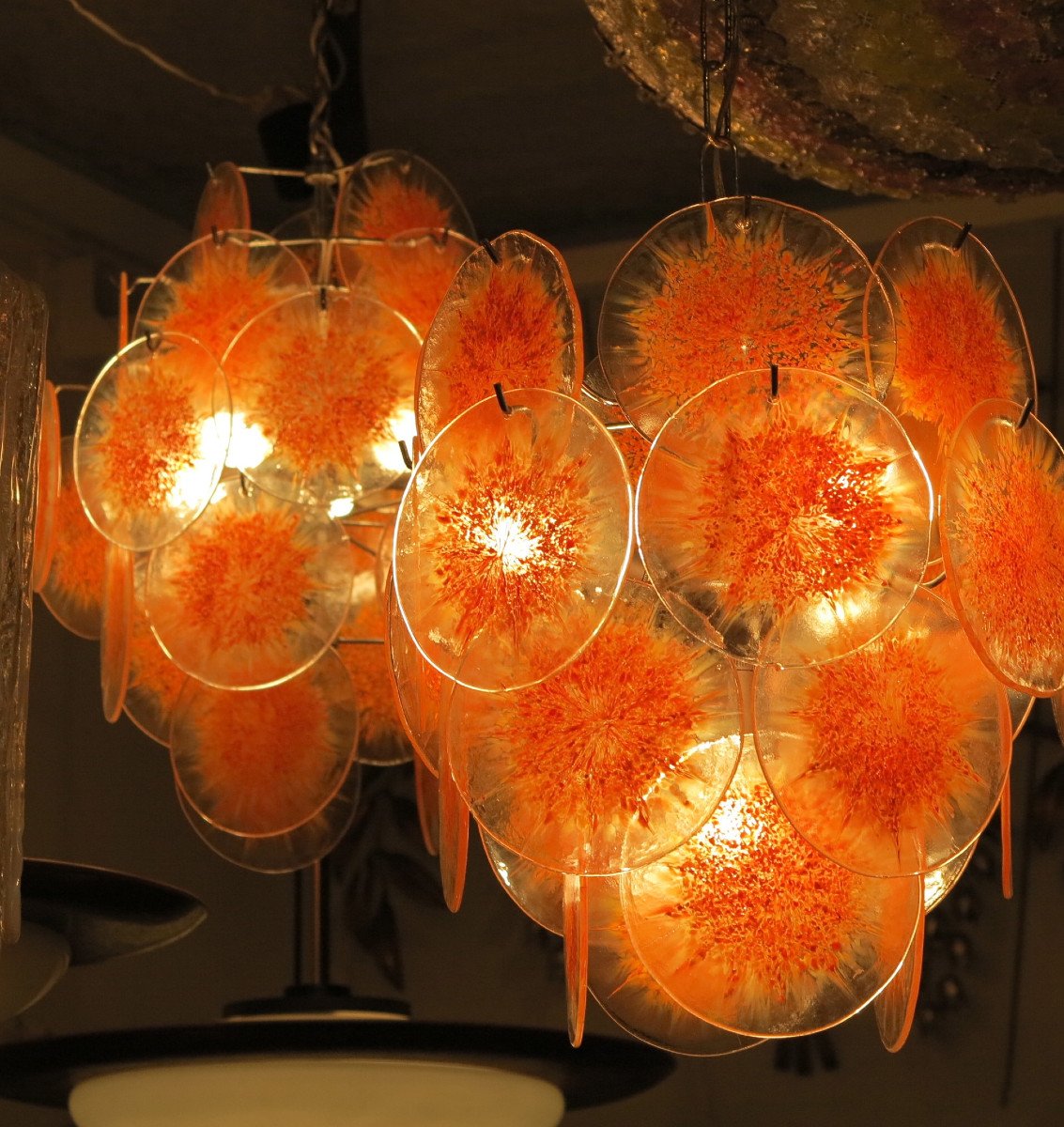 1970 ′ Venini Vistosi Style Chandelier 26 Pieces-photo-4