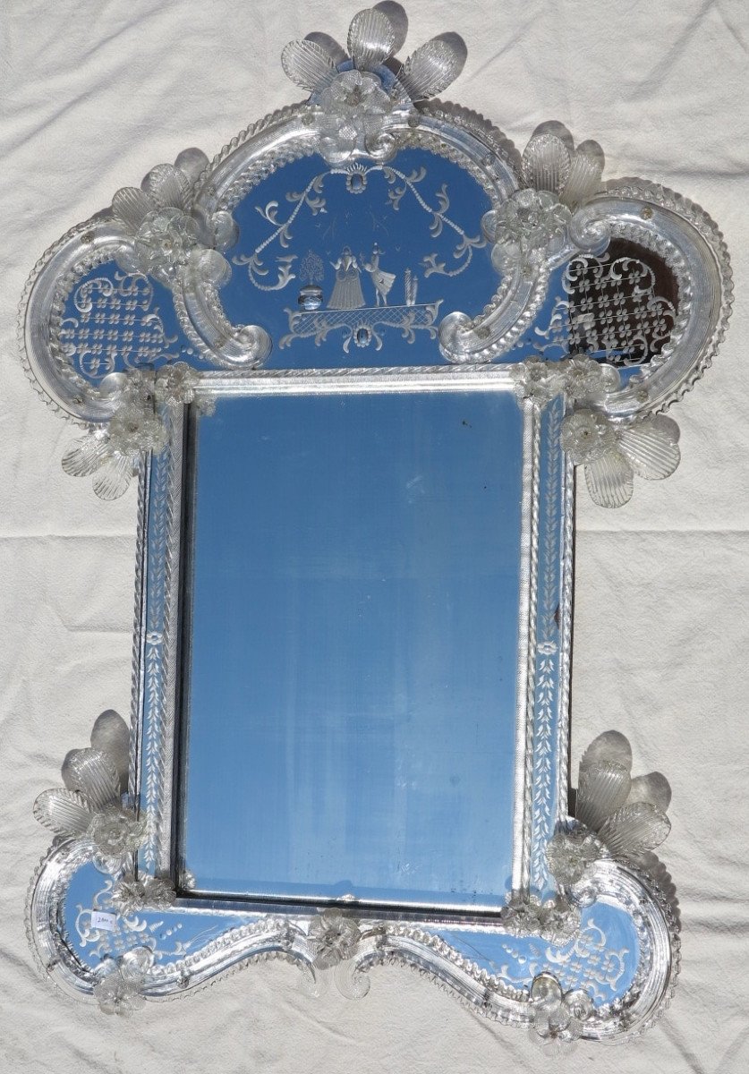 1950/70 Miroir Murano Romantique