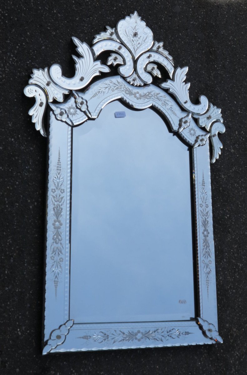 1900 Louis XIV Style Venetian Mirror 117 X 77 Cm-photo-3