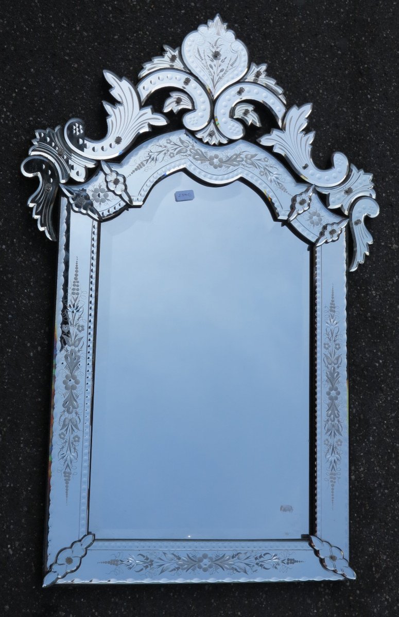 1900 Louis XIV Style Venetian Mirror 117 X 77 Cm