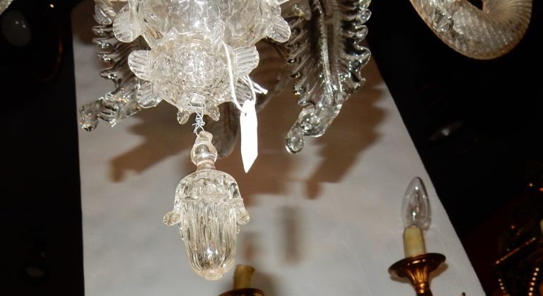 1900/20 'murano Crystal Chandelier 6 Branches-photo-4