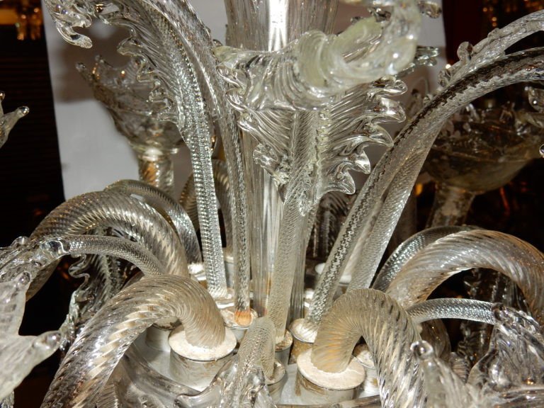 1900/20 'murano Crystal Chandelier 6 Branches-photo-2