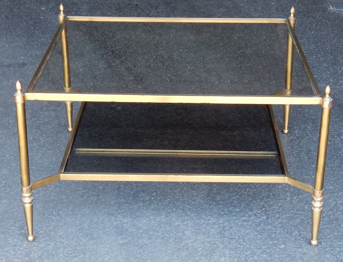 1950/70' Table Basse Maison Jansen 85 X 85 Cm