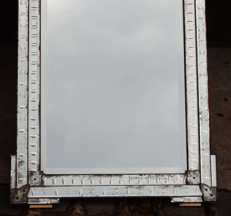 1900′ Miroir Venise A Bulles Ovales Et Fleurs 147 X 91 Cm-photo-3