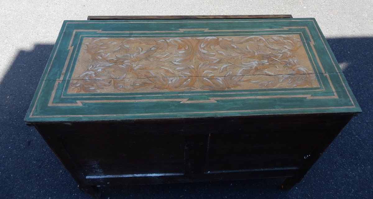 1820′ Commode En Bois Peint Décor à L’antique-photo-2
