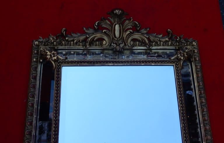 1880′ Miroir Style Régence à Coquille Parecloses Doré à L’or 113 X 83 Cm-photo-4