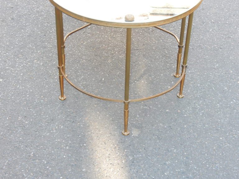 1950-70 ′ Tripartite Brass Table Style Maison Baguès-photo-2