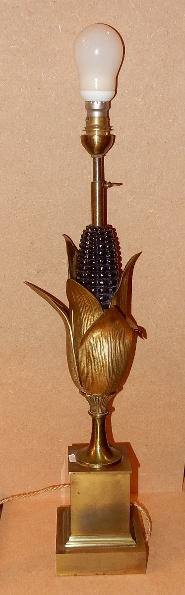 1970 ′ Maison Charles Style Corn Spike Lamp-photo-2