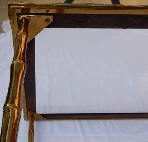 1970′ Table Basse Maison Baguès En Bronze Avec Plateau Marbre Blanc 92 X 47 Cm-photo-1