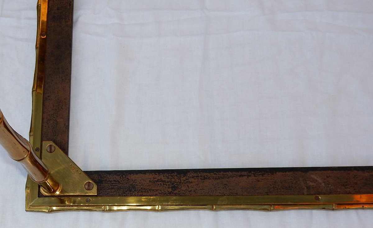 1970′ Table Basse Maison Baguès En Bronze Avec Plateau Marbre Blanc 92 X 47 Cm-photo-2
