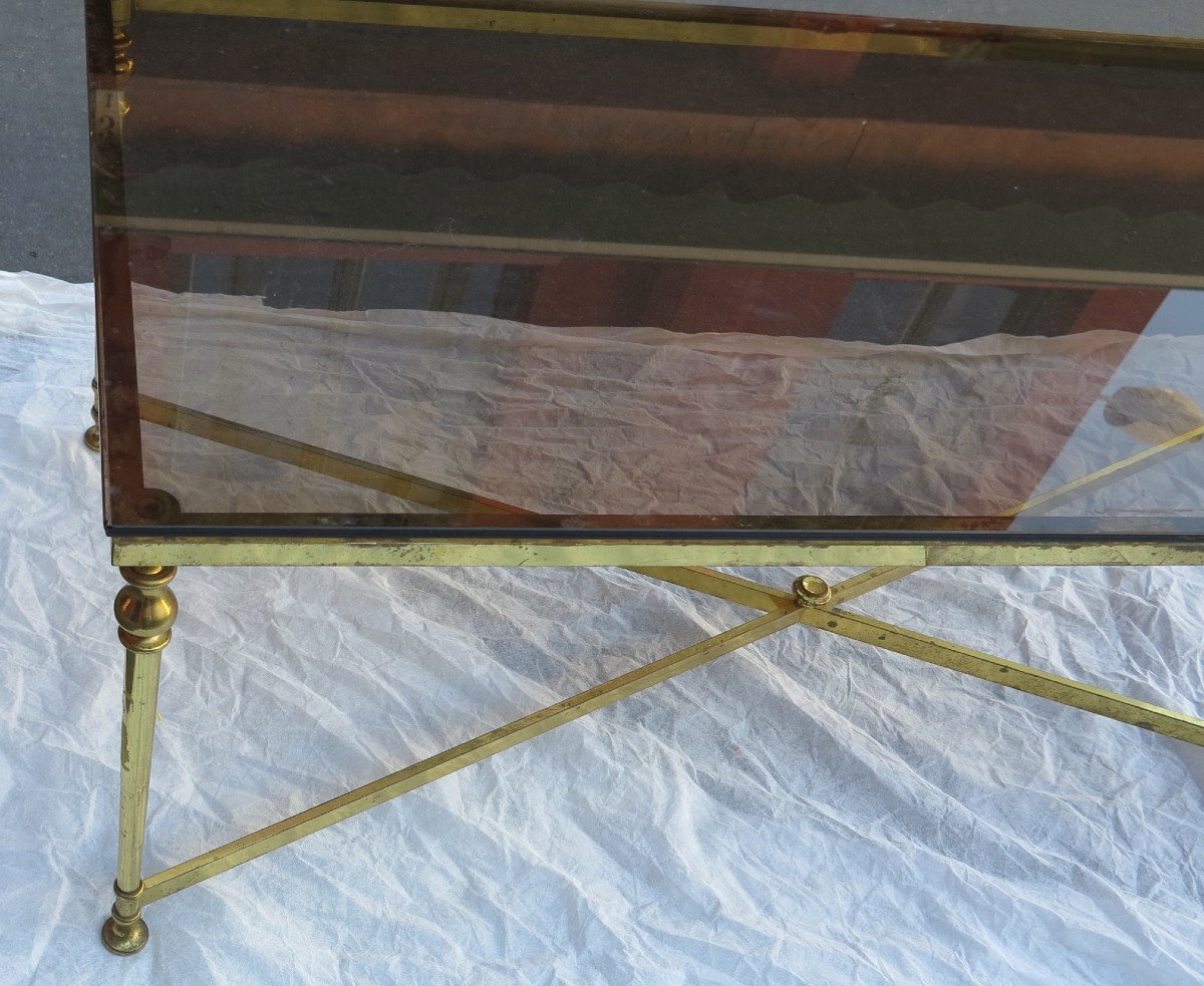 1970 'golden Metal Coffee Table With Spacer-photo-4