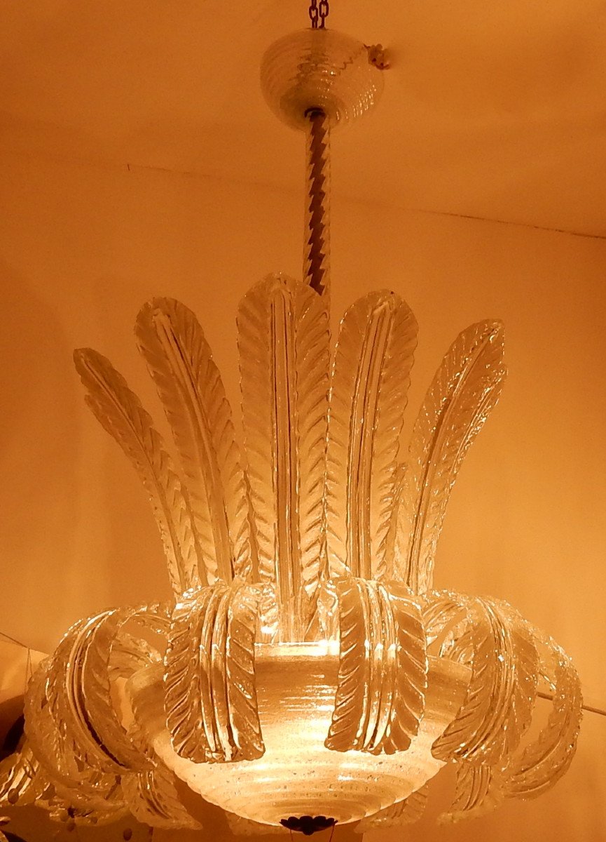 1950/70 Chandelier Jet d'Eau Barovier & Toso Di Murano H 91 D 60-photo-2