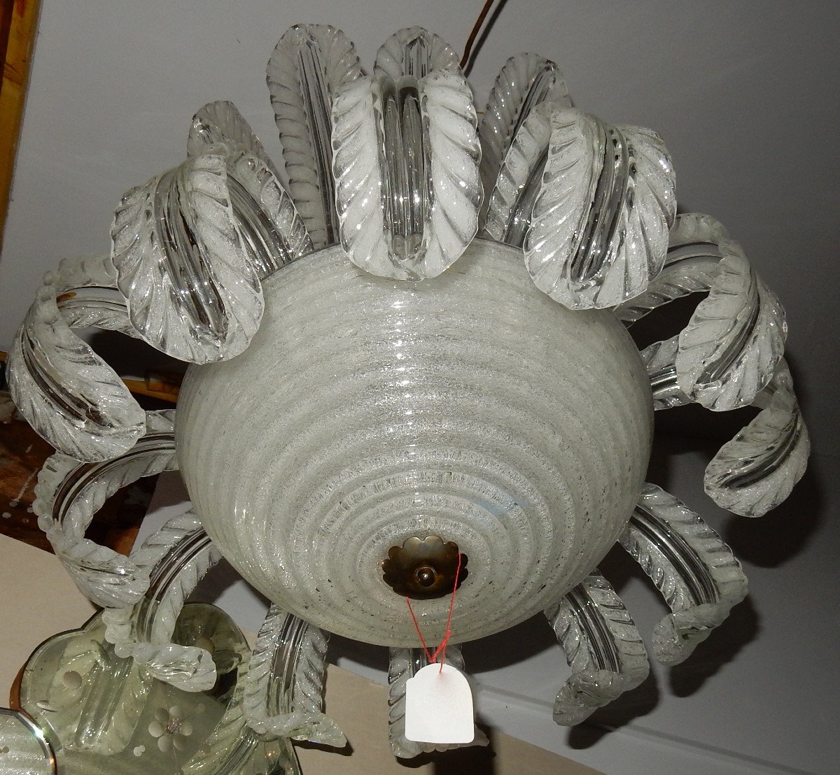 1950/70 Chandelier Jet d'Eau Barovier & Toso Di Murano H 91 D 60-photo-3