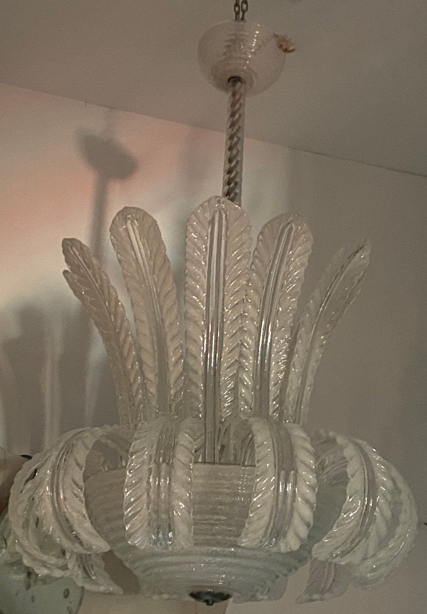 1950/70 Chandelier Jet d'Eau Barovier & Toso Di Murano H 91 D 60-photo-8