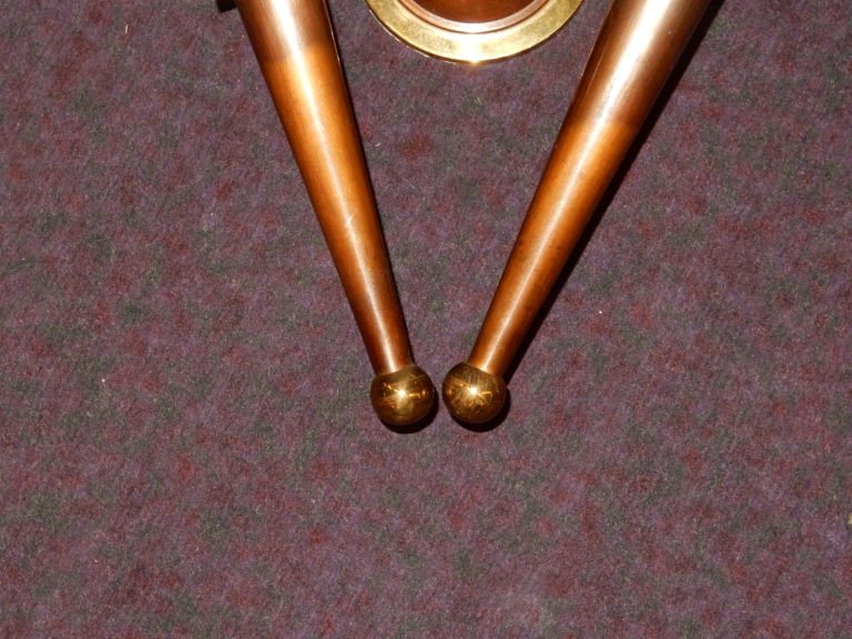 1950 ′ Pair Of Bronze And Brass Sconces Arbus Style Or Maison Jansen 2 Lamps-photo-3