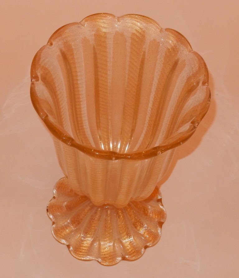 1970 ′ Barovier & Toso Style Murano Crystal Vase-photo-4