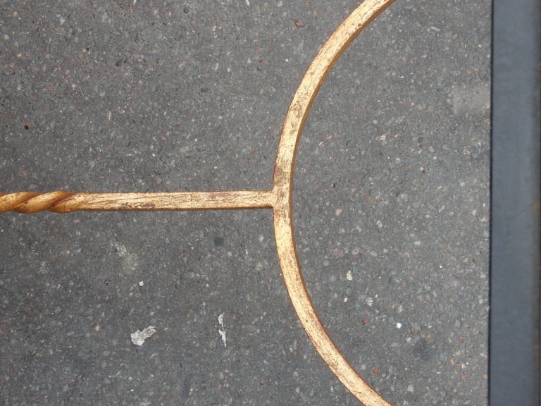 1950 ′ Coffee Table In Iron Painted And Gilded With Gold Style G. Poillerat-photo-2