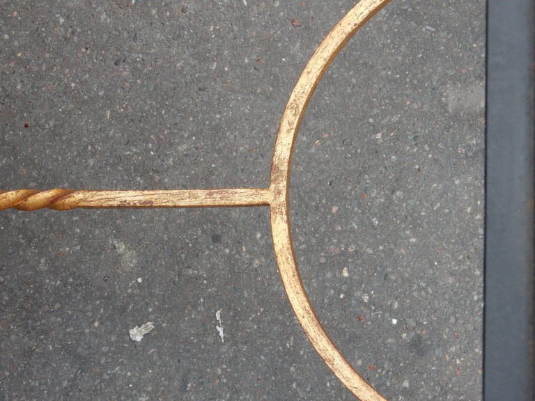 1950 ′ Coffee Table In Iron Painted And Gilded With Gold Style G. Poillerat-photo-2