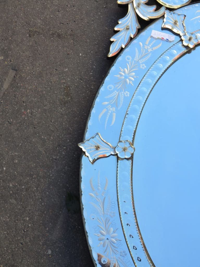 1880 'venice Oval Mirror With Pediment-photo-4