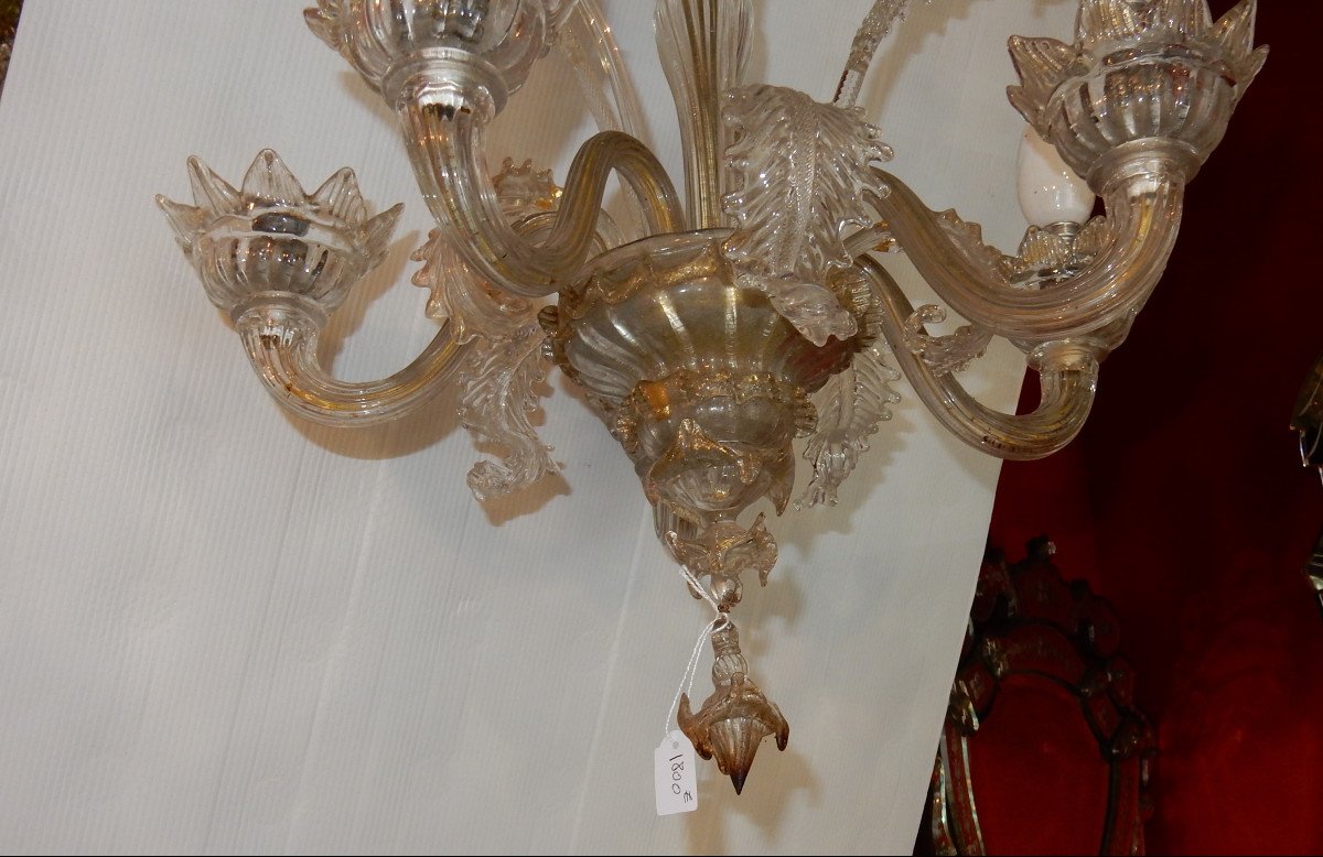 1900/20 Murano Crystal Chandelier 5 Branches-photo-3