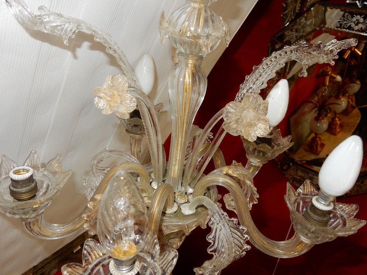 1900/20 Murano Crystal Chandelier 5 Branches-photo-4