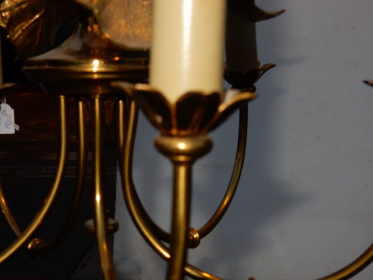 1970 'chandelier Aux Plantins Style Maison Jansen-photo-4
