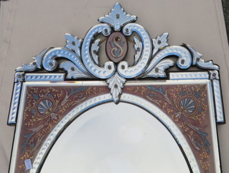 1880/1900 Miroir Napoléon III Émaillé Sur Cartouches Colorées-photo-4