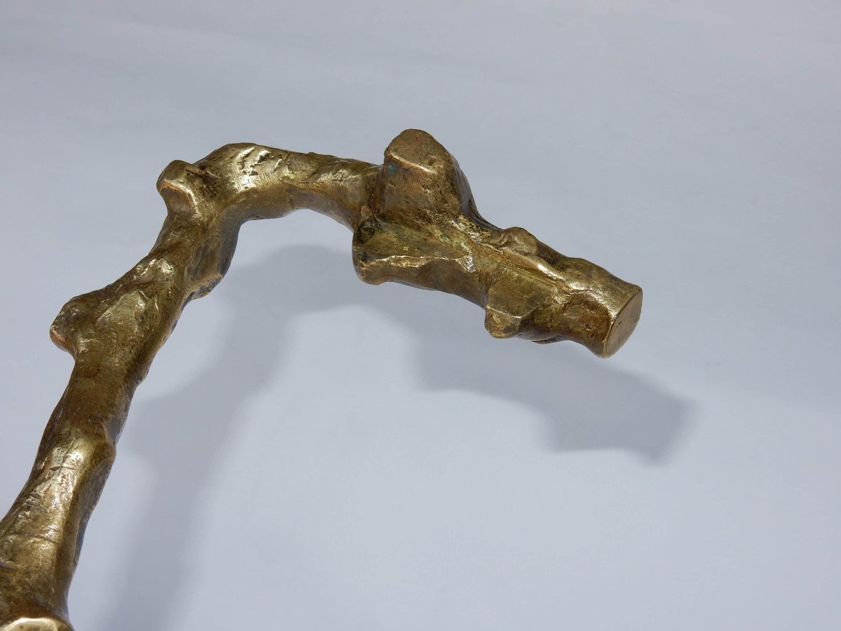 1970′ Table Basse Aux Branchages Bronze Doré Dlg Agostini Diamètre 75 Cm-photo-5