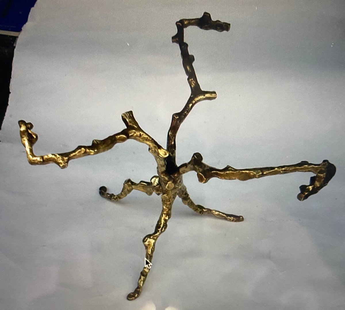 1970′ Table Basse Aux Branchages Bronze Doré Dlg Agostini Diamètre 75 Cm